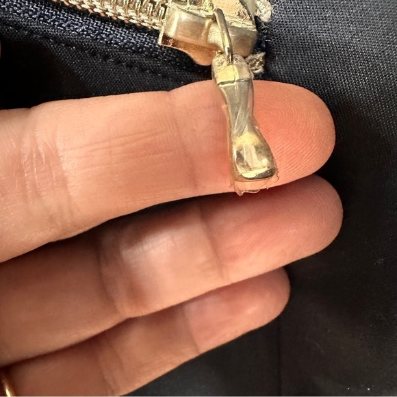 Ann Taylor navy blue Blazer jacket Silver Accents size 10 tailored office - Picture 3 of 9